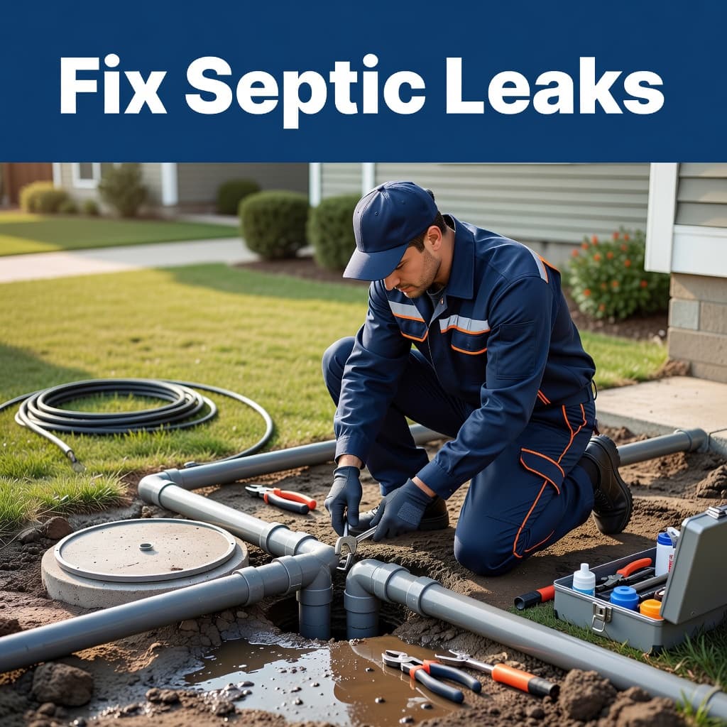 Fix septic tank plumbing leaks