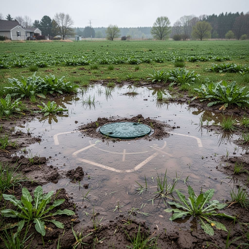 Standing Water Appears Over the Tank or Drainfield